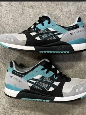 Asics Gel Lyte III Black, Light Gray & Teal Sneakers